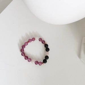Amethyst Rose Quartz Gemstone Bracelet